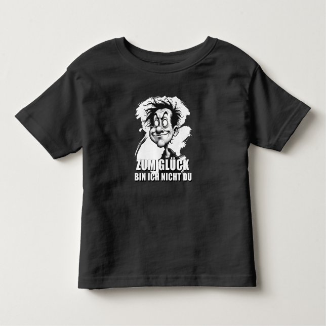Camiseta De Bebé Cartoonkunst mit „Zum Glück…“-Zitat (Anverso)