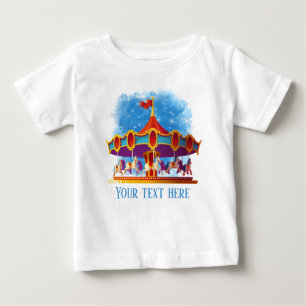 Camiseta De Bebé carusel mono para niños añadir texto