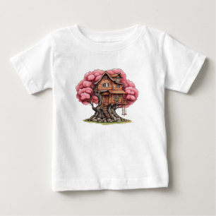 Camiseta De Bebé Casa arbolada en un árbol de cerezo