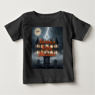 Camiseta De Bebé Casa de Halloween con Frankie, gris oscuro