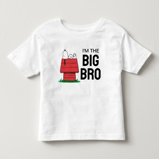 Camiseta De Bebé Casa de perro Snoopy de Peanuts | Soy el hermano m (Anverso)
