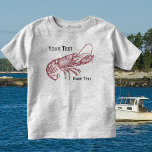Camiseta De Bebé Casa de playa de Personalizado de langosta rojo vi<br><div class="desc">Celebre la costa y el verano con este vintage diseño de langosta roja náutica. Un ilustracion rústico de bogavante rojo se encuentra sobre un bonito fondo azul de imitación de lino. Añade tu monograma o texto personalizado - nombre de la familia, nombre de la casa de playa, año establecido, etc...</div>
