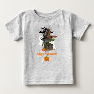 Camiseta De Bebé Casa embrujada de Halloween con fantasmas y calaba