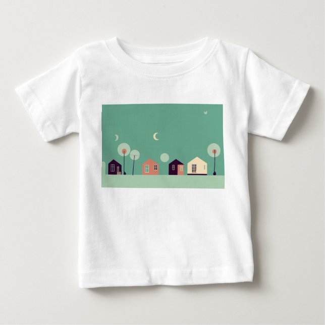 Camiseta De Bebé Casa, Garabato, Edificio (Anverso)