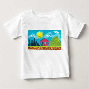 Camiseta De Bebé Casa Kawaii y Hill