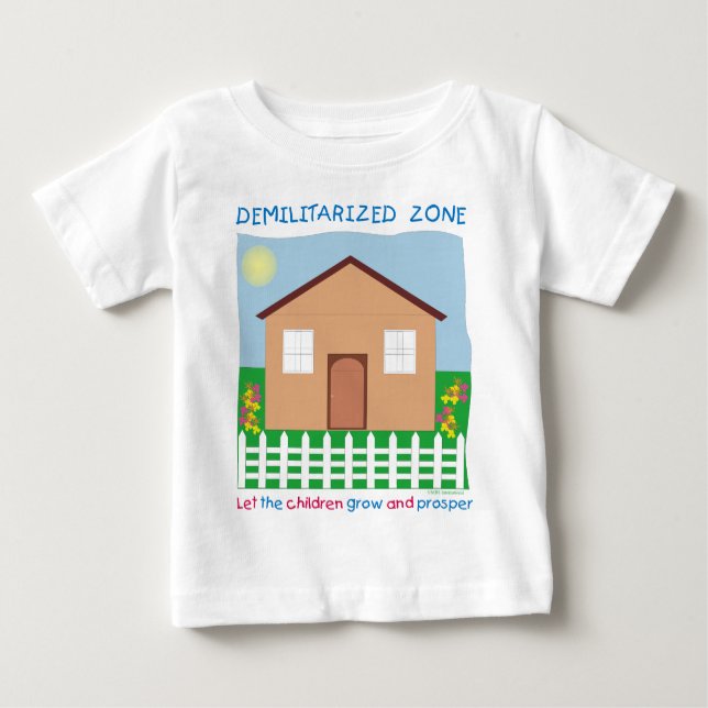 Camiseta De Bebé Casa segura Zona desmilitarizada salva a los niños (Anverso)