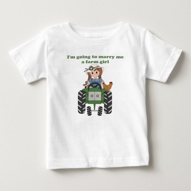 Camiseta De Bebé Casar con mi Chica de granja (Anverso)