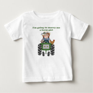 Camiseta De Bebé Cásate conmigo chica de granja