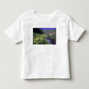 Camiseta De Bebé Cascada y flores silvestres en prado alpino, 2