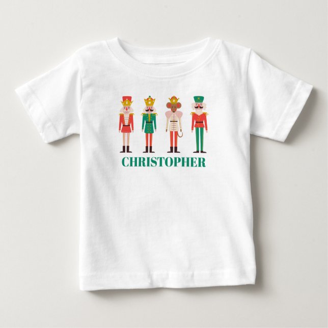 Camiseta De Bebé Cascanueces Navideño Festivo  (Anverso)