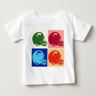 Camiseta De Bebé Casco de fútbol de arte pop de cuatro colores