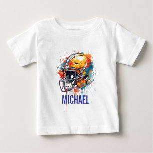 Camiseta De Bebé Casco de fútbol motivacional inspirador nombre