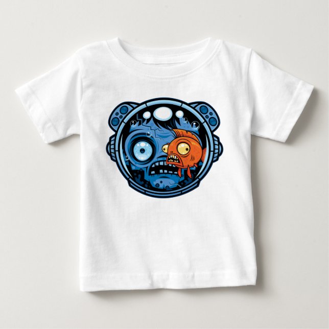 Camiseta De Bebé Casco de pescador de Astronauta Zombie (Anverso)