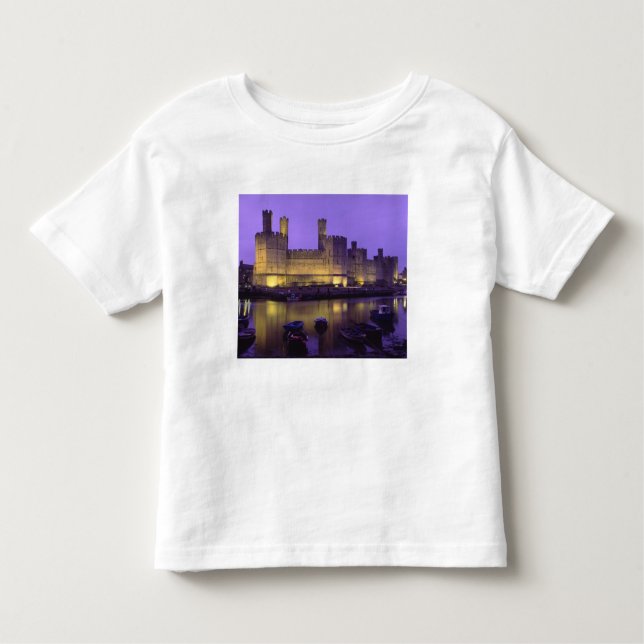 Camiseta De Bebé Castillo de Caernarfon, de noche, Gwynedd, Gales (Anverso)