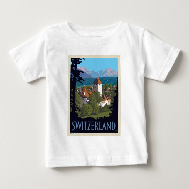 Camiseta De Bebé Castillo de Chillon | Suiza (Anverso)