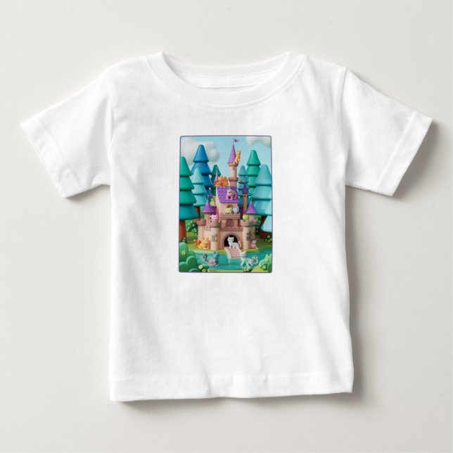 Camiseta De Bebé Castillo de gatos de fantasía  (Anverso)