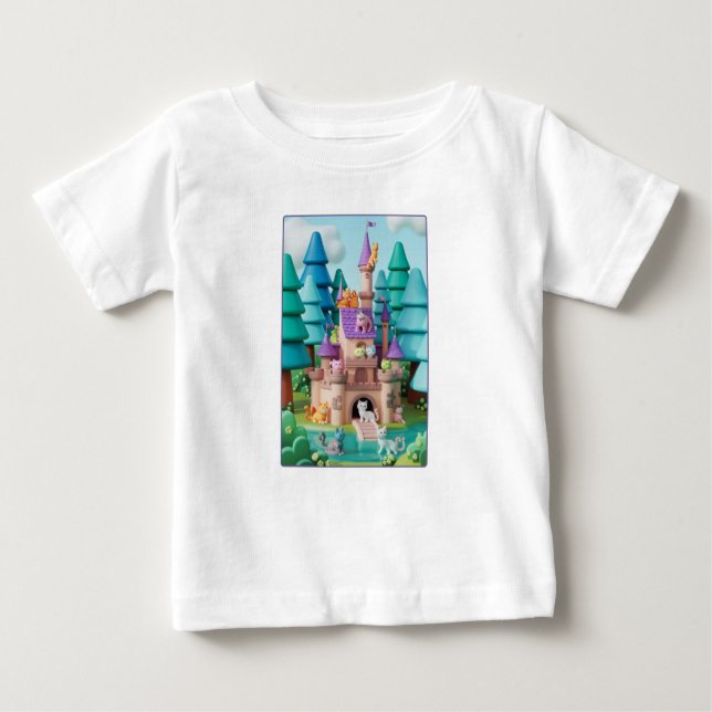 Camiseta De Bebé Castillo Gato Fantasy (Anverso)