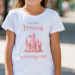 Camiseta De Bebé Castillo Rosa Princesita Cumpleaños 1