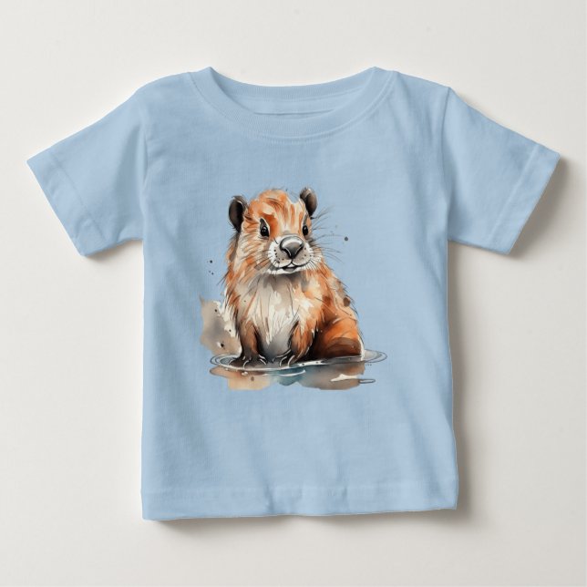 Camiseta De Bebé Castor Adorable   (Anverso)