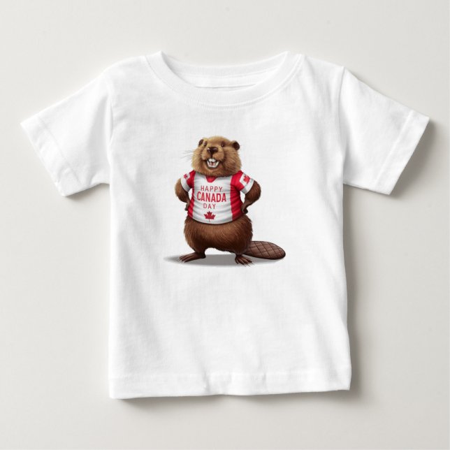 Camiseta De Bebé Castor Canadiense Día de Canadá (Anverso)