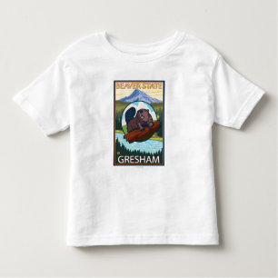 Camiseta De Bebé Castor y capilla del Mt. - Gresham, Oregon