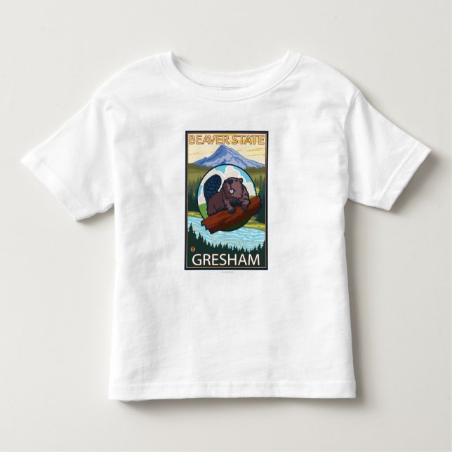 Camiseta De Bebé Castor y capilla del Mt. - Gresham, Oregon (Anverso)