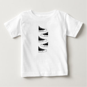 Camiseta De Bebé Casual Black Sneakers Baby T-Shirt