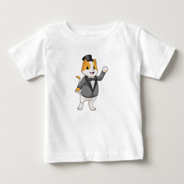 Camiseta De Bebé Cat as Groom con cinta de opciones (Anverso)