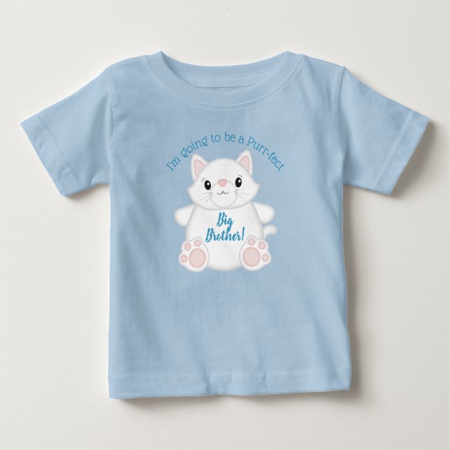 Camiseta De Bebé Cat Baby Shower Kitty Blue (Anverso)