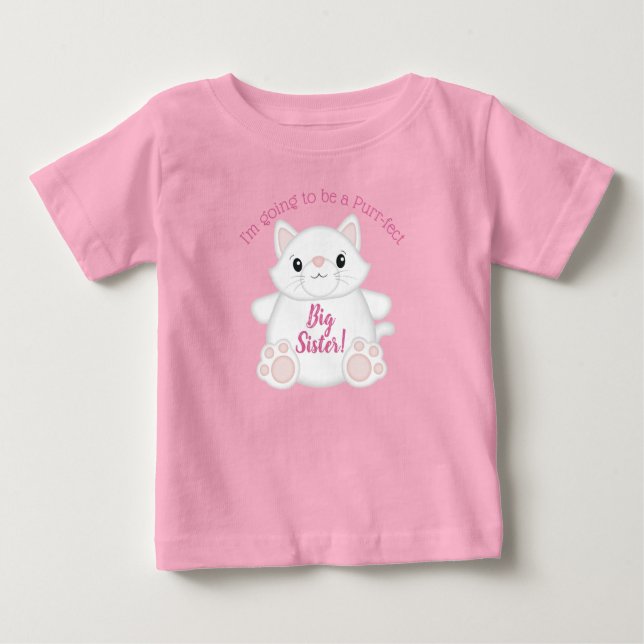 Camiseta De Bebé Cat Baby Shower Kitty Pink (Anverso)