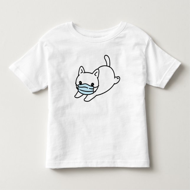 Camiseta De Bebé CAT CON CARA MASK COTTON TODDLER T-Shirt (Anverso)