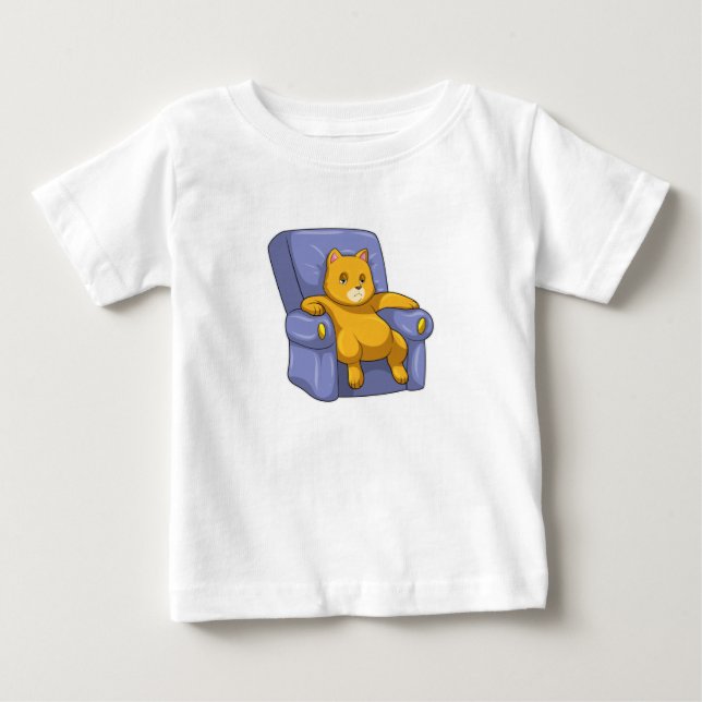 Camiseta De Bebé Cat con Sofa (Anverso)