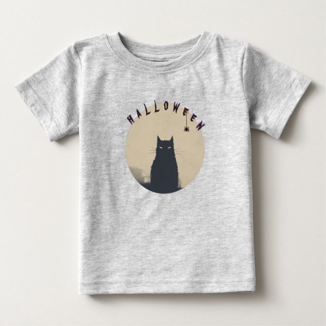 Camiseta De Bebé cat d'Halloween  (Anverso)