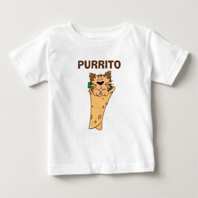 CAMISETA DE BEBÉ CAT MEXICANO DEL BURRITO DE PURRITO (Anverso)