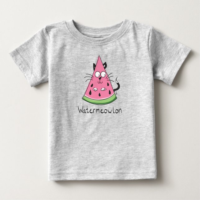 Camiseta De Bebé Cat Watermelon Funny Personalizado (Anverso)