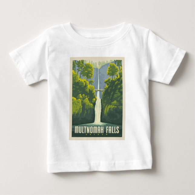 Camiseta De Bebé Cataratas Multnomah | Oregon (Anverso)