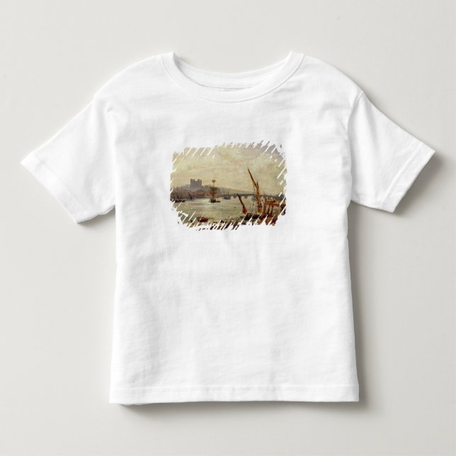Camiseta De Bebé Catedral y castillo, c.1820-30 (aceite de (Anverso)