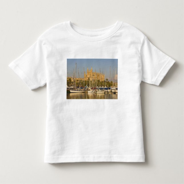 Camiseta De Bebé Catedral y puerto deportivo, Palma, Mallorca, Espa (Anverso)