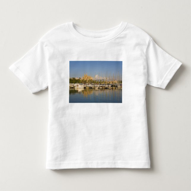 Camiseta De Bebé Catedral y puerto deportivo, Palma, Mallorca, Espa (Anverso)