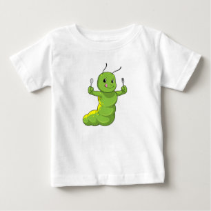 Camiseta De Bebé Caterpillar con cuchara y horquilla