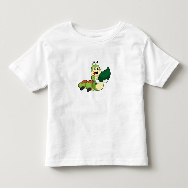 Camiseta De Bebé Caterpillar con hoja (Anverso)