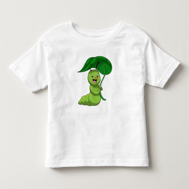 Camiseta De Bebé Caterpillar con hoja como parasol (Anverso)