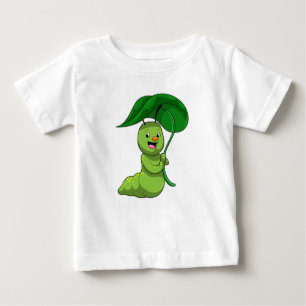 Camiseta De Bebé Caterpillar con hoja como parasol