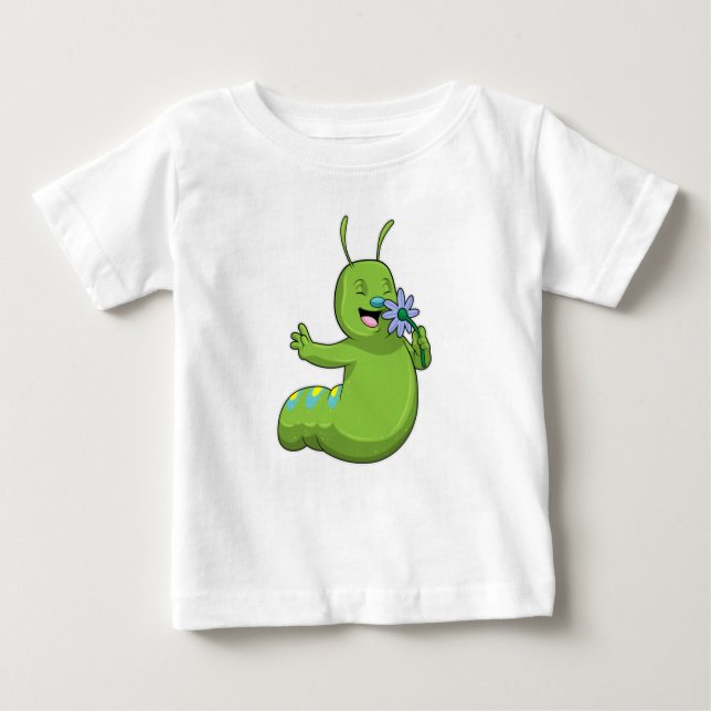 Camiseta De Bebé Caterpillar con margarita de flores (Anverso)