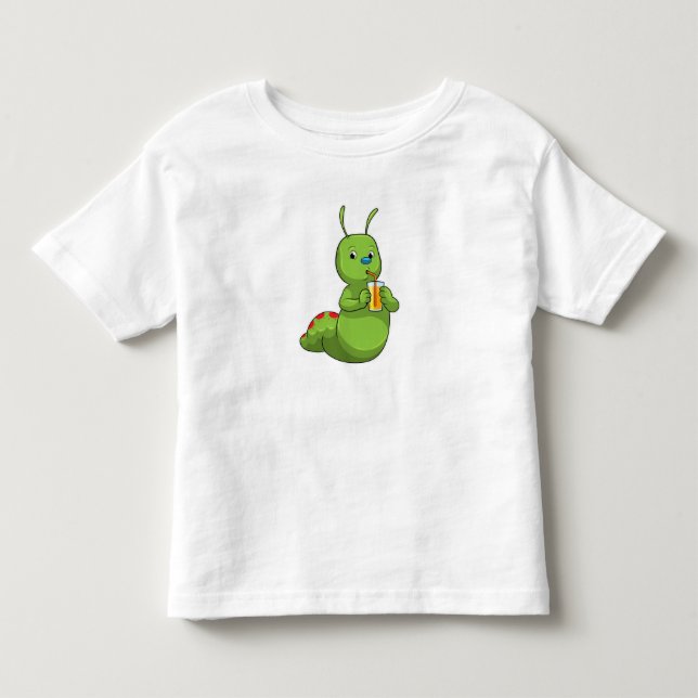 Camiseta De Bebé Caterpillar con zumo de Naranja de vidrio (Anverso)