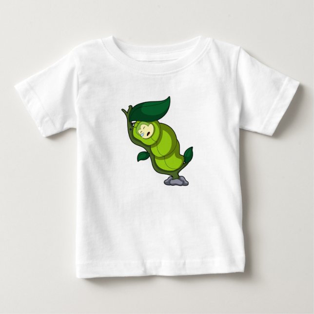 Camiseta De Bebé Caterpillar en el sueño con hoja (Anverso)
