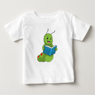 Camiseta De Bebé Caterpillar en lectura con libro