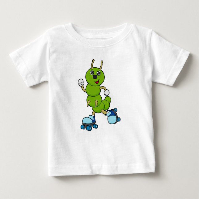 Camiseta De Bebé Caterpillar en patinaje en línea con patines de pa (Anverso)