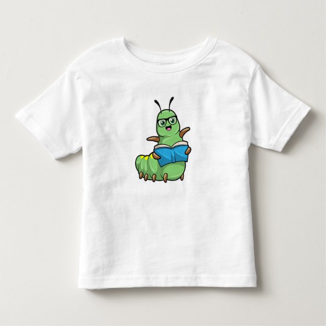 Camiseta De Bebé Caterpillar tal como está nervioso con libros y ga (Anverso)