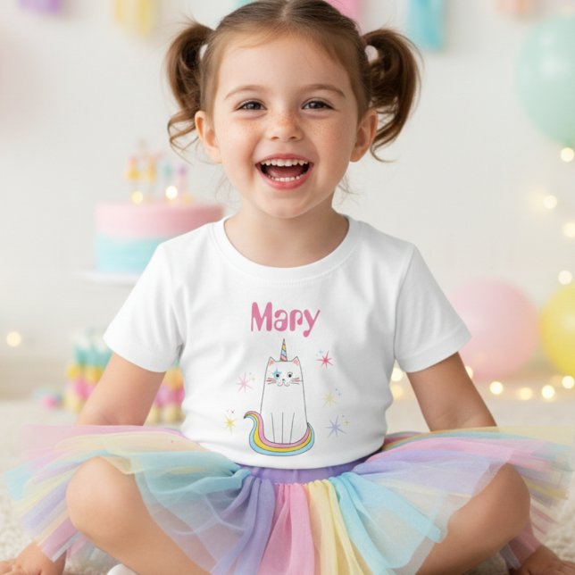 Camiseta De Bebé Caticorn Cat Meow-Gical Chica nombre niño pequeño  (Subido por el creador)